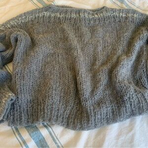 Gray Hand Knit Sweater Vintage Angora